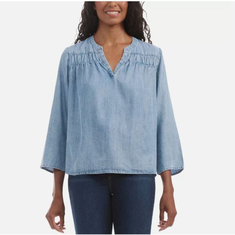 Splendid Ladies' V-Neck Blouse, Blue (Chambray), Size XS, NWT